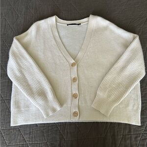 Jenni Kayne cropped cashmere cocoon cardigan S ivory